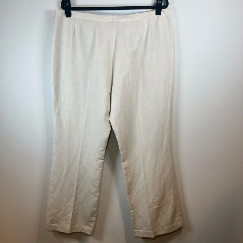 Tahari Arthur S Levine Straight Trouser Paints Beige Lined Career Summer 39